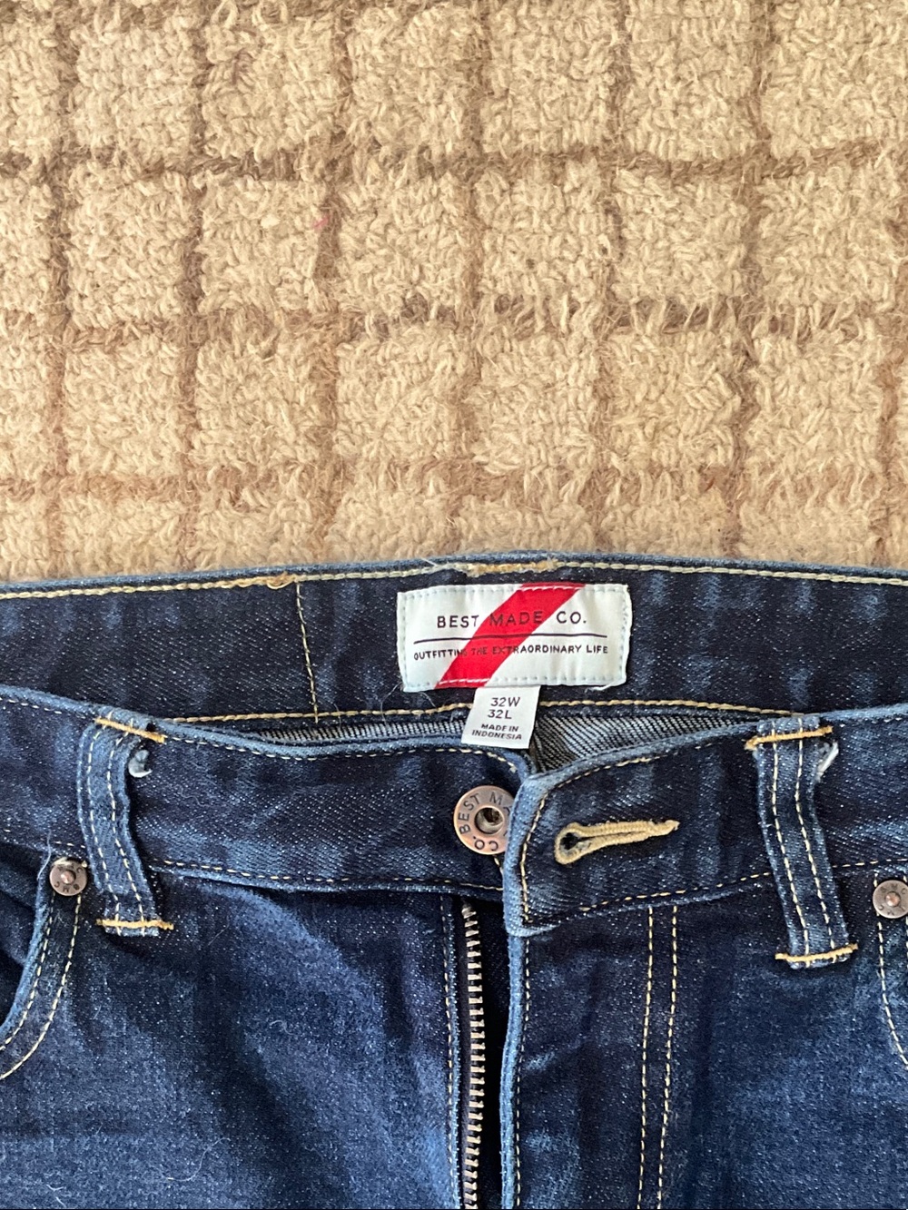 Best Made Co. Men's Slim Straight Jeans in Dark Blue 32x32